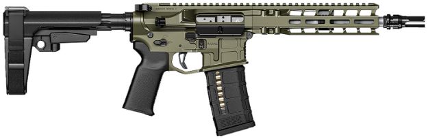 Picture of Radian Weapons R0505 Model 1 Pistol 300 Blackout 30+1 9", OD Green Billet Rec/M-Lok Handguard, Smooth Buffer Tube (No Brace), Magpul Grip, Ambi Controls, Dead Air QD Flash Hider, Adj. Trigger