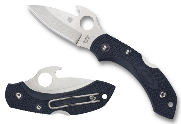 Picture of Spyderco C28PGYW2 Dragonfly 2  2.28" Folding Drop Point Plain VG-10 SS Blade Gray Bi-Directional Texturing FRN Handle Includes Pocket Clip