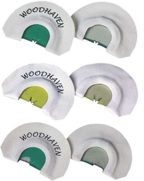 Picture of Woodhaven WH016 Top 3 Pro Pack Diaphragm Call Triple Reed Attracts Turkeys White 3 Per Pkg