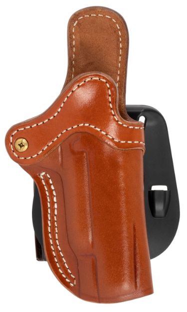 Picture of 1791 Gunleather ORPDH1CBRR BH1 Optic Ready Size 01 OWB Style made of Leather with Classic Brown Finish, Adjustable Cant & Paddle Mount Type fits 4-5" Barrel 1911 for Right Hand