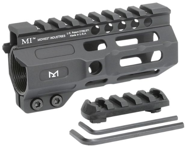 Picture of Midwest Industries MICRM45 Combat  Black Hardcoat Anodized 6061-T6 Aluminum 4.50" Picatinny/M-LOK