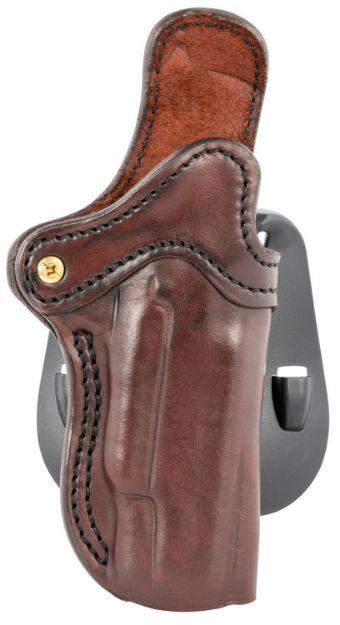 Picture of 1791 Gunleather ORPDH1SBRR BH1 Optic Ready Size 01 OWB Style made of Leather with Signature Brown Finish, Adjustable Cant & Paddle Mount Type fits 4-5" Barrel 1911 for Right Hand