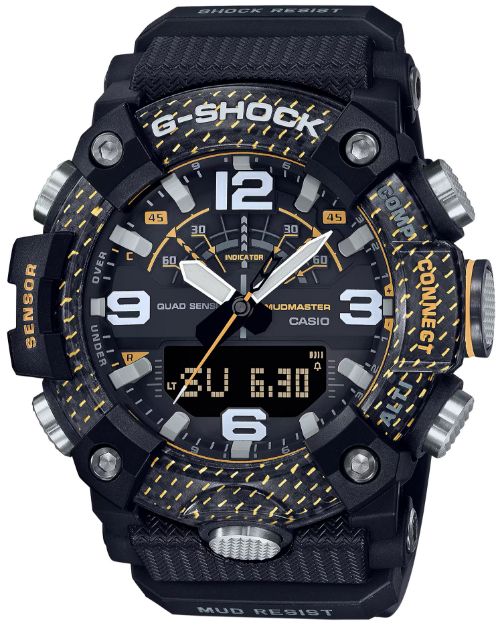 Picture of G-shock/vlc Distribution GGB100Y1 G-Shock Tactical MudMaster Keep Time Black/Yellow Size 145-215mm Features Digital Compass