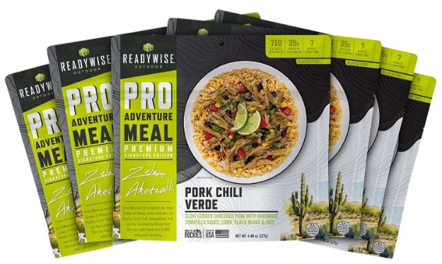 Picture of ReadyWise RW05191 Outdoor Food Kit Pork Chili Verde 2 Servings Per Pouch, 6 Per Case