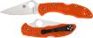 Picture of Spyderco C11FPOR Delica 4 Lightweight 2.88" Folding Plain Satin VG-10 SS Blade/Orange Bi-Directional Texturing FRN Handle Includes Pocket Clip