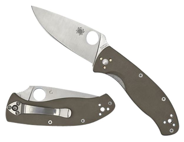 Picture of Spyderco C122GBNM4PS Tenacious  3.35" Folding Part Serrated CPM M4 Blade/Brown Textured G10 Handle Includes Pocket Clip