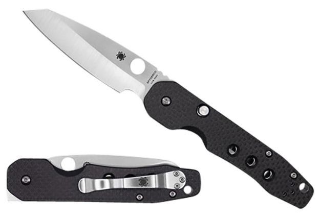 Picture of Spyderco C240CFP Smock  3.39" Folding Plain Stonewashed CPM S30V SS Blade/Black Textured Carbon Fiber/G10 Handle