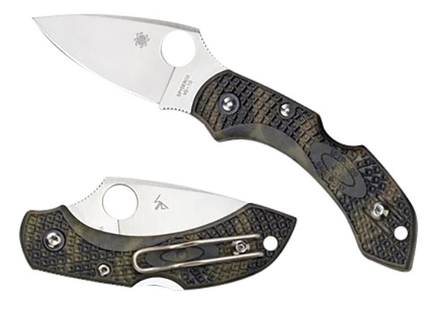 Picture of Spyderco C28ZFPGR2 Dragonfly 2  2.30" Folding Plain Satin VG-10 SS Blade/Zome Green Textured FRN Handle Includes Pocket Clip