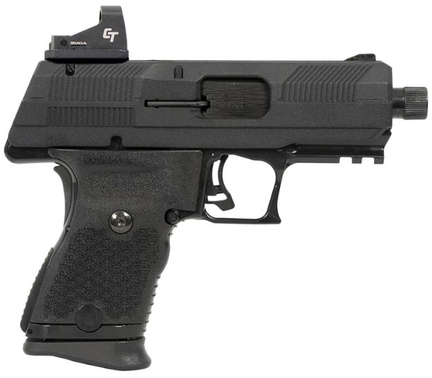 Picture of Hi-Point YC9RDCT YC9 w/Red Dot 9mm Luger 10+1 4.12" Black Steel Threaded Barrel, Black YC9 Styled/Serrated Slide, Black Polymer Frame w/Picatinny Rail,  Black Plastic Grips, Crimson Trace Red Dot