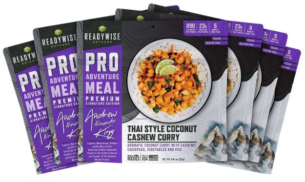 Picture of Wise Foods RW05193 Outdoor Food Kit Thai Coconut Cashew Curry 2 Servings Per Pouch, 6 Per Case