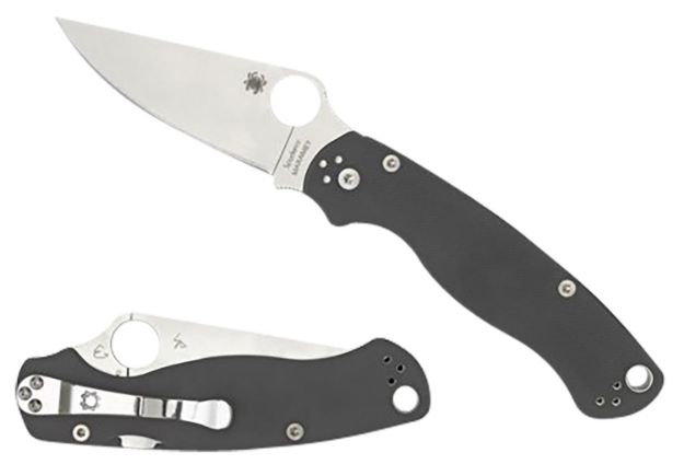 Picture of Spyderco C81GPDGY2 Para Military 2  3.47" Folding Plain Satin Maxamet Steel Blade/Dark Gray Textured G10 Handle Includes Pocket Clip