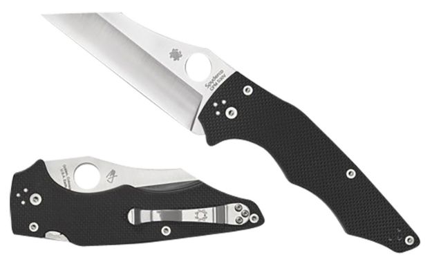 Picture of Spyderco C253GP YoJumbo  3.98" Folding Wharncliffe Plain Stonewashed CPM S30V SS Blade/ Black Textured G10 Handle Includes Pocket Clip