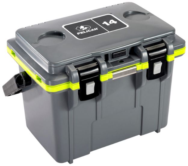 Picture of PELICAN 14Q-1-DKGRYEGRN 14QT ELITE COOLER GRY/GRN