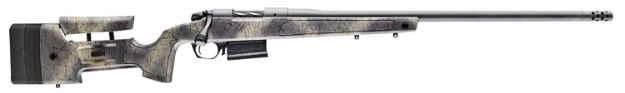 Picture of Bergara Rifles B14LM3613 B-14 Wilderness HMR 7mm PRC 5+1 24" Threaded, Sniper Gray Cerakote Barrel/Rec, Adj. SoftTouch Woodland Camo Stock with Mini-Chassis, Omni Muzzle Brake