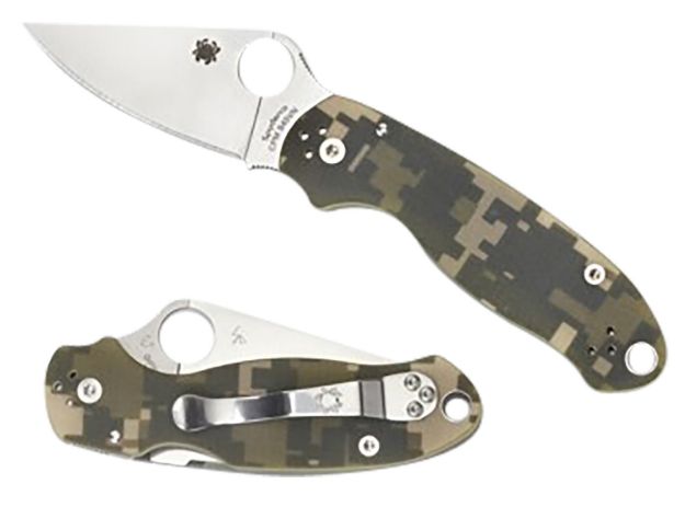 Picture of Spyderco C223GPCMO Para 3  2.95" Folding Plain Black DLC CPM S45VN SS Blade/Digital Camo Textured G10 Handle Includes Pocket Clip