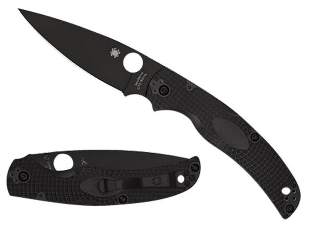 Picture of Spyderco C244PBBK Native Chief Lightweight 4.02" Folding Plain Black DLC CTS BD1N SS Blade/Black Textured FRN Handle Includes Pocket Clip