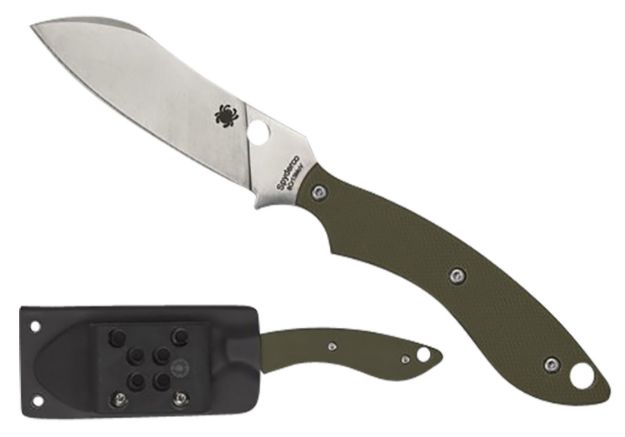 Picture of Spyderco FB50GPOD Stok  2.95" Fixed Drop Point Plain Stonewashed 8Cr13MoV SS Blade/Olive Drab Textured G10 Handle Includes Sheath w/G-Clip