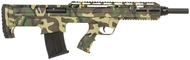 Picture of Tokarev USA 21000168 TBP M81 Bullpup 12 Gauge Semi-Auto 3" 5+1 18.50" Black Steel Barrel, M81 Woodland Camo, Picatinny Rail Receiver, M81 Woodland Camo Adjustable Synthetic Stock