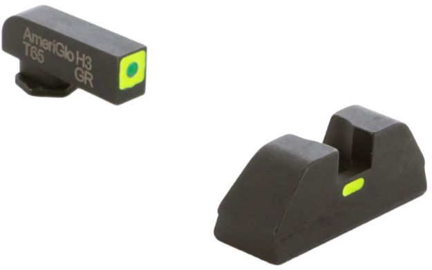 Picture of AmeriGlo GL605 CAP Sight Set for Glock  Green Tritium LumiGreen Outline Front Sight-LumiGreen Bar Rear Sight