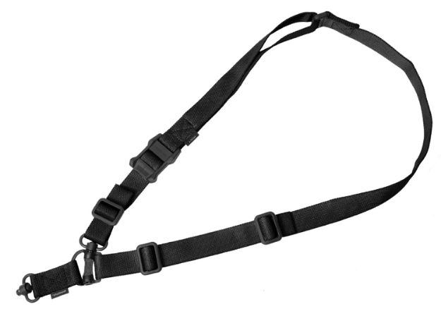 Picture of Magpul MAG518-BLK MS4 Sling GEN2 made of Black Nylon Webbing with 1.25" W, Adjustable One-Two Point Design & 2 QD Push Button Swivels for AR Platforms