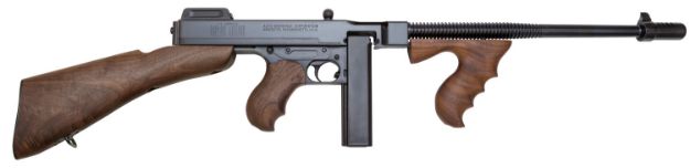 Picture of Thompson T1B14 1927A-1 Deluxe 45 ACP Caliber with 16.50" Barrel, 20+1 Capacity (Stick), Blued Metal Finish, Walnut Removable Fixed Stock & Wood Grip Right Hand