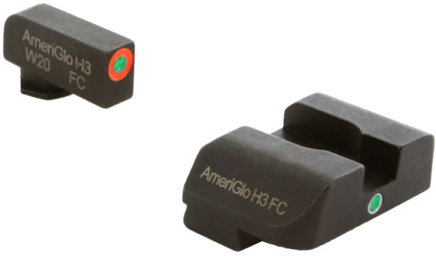 Picture of AmeriGlo GL201 i-Dot Sight  Set for Glock  Green Tritium Orange Outline Front Sight-Green Tritium Rear Sight