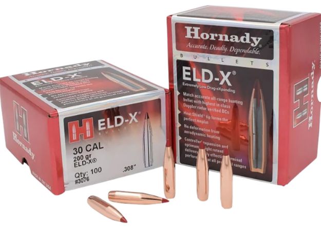 Picture of Hornady 3076 ELD-X  30 Cal .308 200 gr Extremely Low Drag eXpanding 100 Per Box/ 15 Case