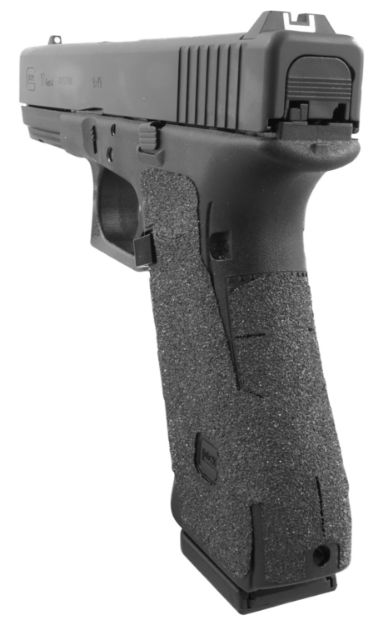 Picture of Talon Grips 113G Adhesive Grip  Compatible w/ Glock 17/22/24/31/34/35/37 Gen4 w/No Backstrap, Black Textured Granulate