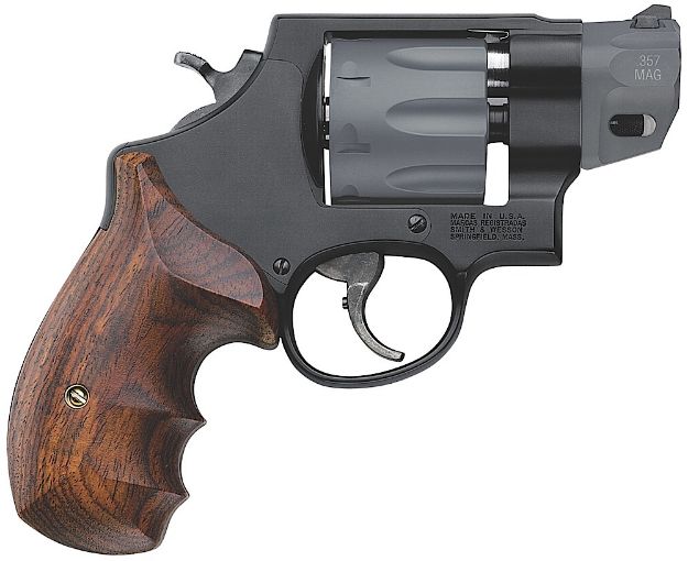 Picture of Smith & Wesson 170245 Model 327 Performance Center  357 Mag 2" Titanium/Stainless  Barrel, 8rd Titanium Cylinder,  Black Scandium Alloy N-Frame,  Wood Grip