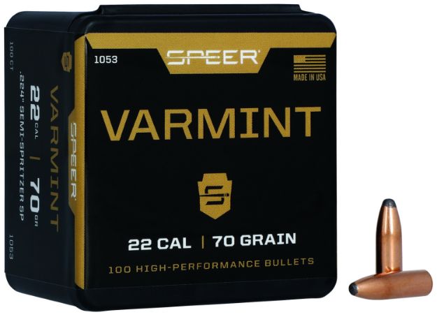 Picture of Speer 1053 Varmint  22Cal 70gr Jacketed Soft Point 100 Per Box/5 Case