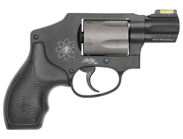 Picture of Smith & Wesson 163062 Model 340 Personal Defense 357 Mag Or 38 S&W Spl +P 1.88" Black Stainless Steel Barrel, 5rd Titanium Cylinder , Black Scandium Alloy J-Frame , HiViz Fiber Optic Green Front Sight