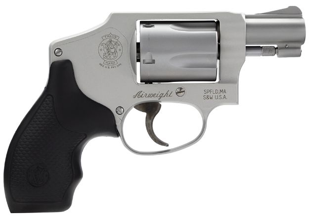 Picture of Smith & Wesson 163810 Model 642 Airweight 38 S&W Spl +P 5 Shot 1.88 Stainless Steel Barrel/Cylinder, Matte Silver Aluminum Alloy J-Frame, Polymer Grip, Internal Lock