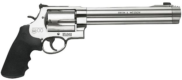 Picture of Smith & Wesson 163500 Model 500  500 S&W Mag Stainless Steel 8.38" Barrel & 5rd Cylinder, Satin  Stainless Steel X-Frame, Fixed Compensator, Internal Lock