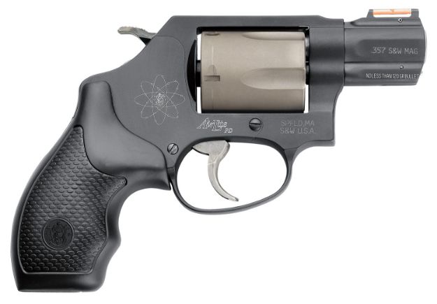 Picture of Smith & Wesson 163064 Model 360 Personal Defense 357 Mag or 38 S&W Spl +P 1.88"  Black Stainless Steel Barrel, 5rd Titanium Cylinder, Black Scandium Alloy J-Frame, HiViz Fiber Optic Orange Front Sight