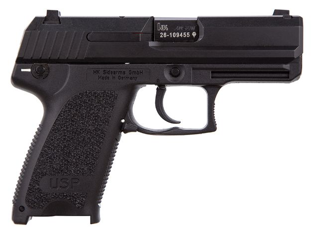 Picture of HK 81000336 USP V1 Compact 40 S&W 12+1 3.58" Black Polygonal Rifled Barrel, Black Serrated Slide, Black Polymer Frame, Black Polymer Grip, Ambidextrous