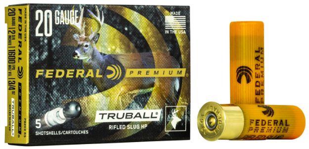 Picture of Federal PB203RS Premium Vital-Shok TruBall 20Gauge 2.75" 3/4oz RifledSlug Shot 5 Per Box/50 Case