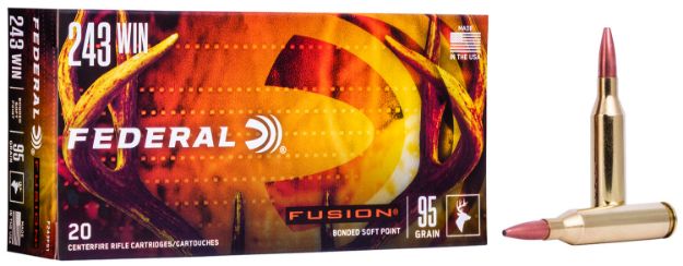 Picture of Federal F243FS1 Fusion  243Win 95gr Bonded Soft Point 20 Per Box/10 Case