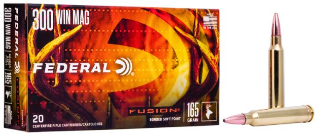 Picture of Federal F300WFS2 Fusion  300WinMag 165gr Bonded Soft Point 20 Per Box/10 Case