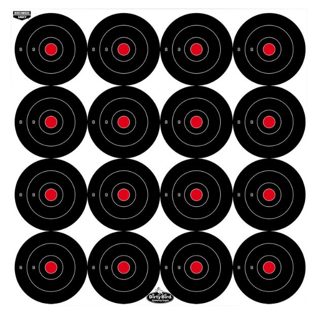 Picture of Birchwood Casey 35309 Dirty Bird  3" Bullseye Tagboard Hanging Black/White 12 PK