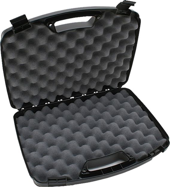 Picture of MTM Case-Gard 80940 Double Handgun Case  Black Polypropylene Holds 2 Handguns w/ up to 8' Barrels