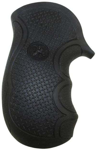 Picture of Pachmayr 02482 Diamond Pro Grip Diamond Checkering Black Rubber with Finger Grooves for Ruger LCR