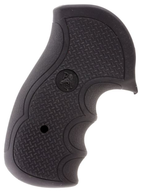 Picture of Pachmayr 02484 Diamond Pro Grip Diamond Checkering Black Rubber with Finger Grooves for Ruger GP100