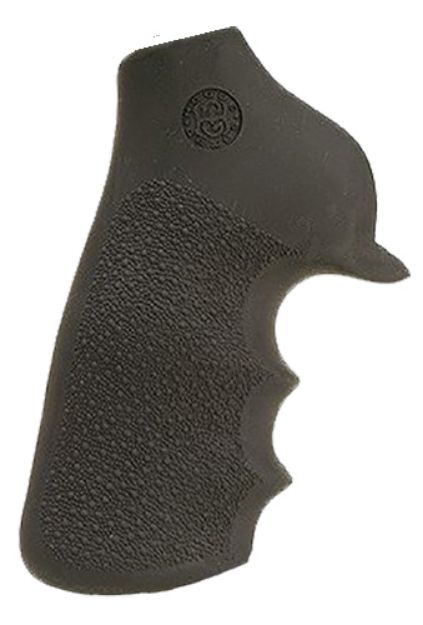 Picture of Hogue 80020 Tamer Grip Black Rubber with Finger Grooves for Ruger GP100, Super Redhawk