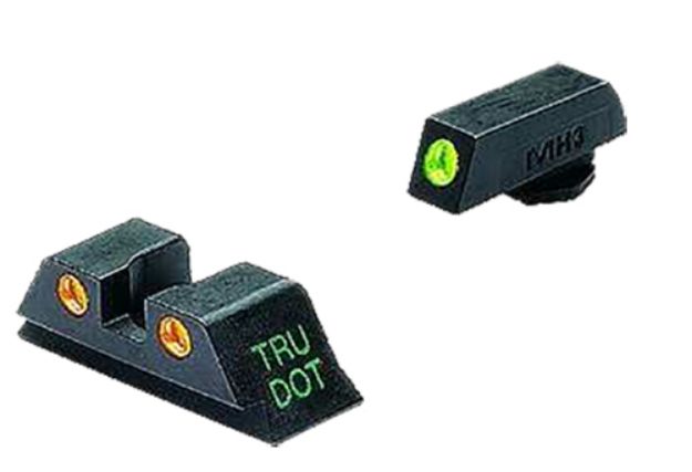 Picture of Meprolight USA 102223301 Tru-Dot  Green Tritium White Outline Front Sight-Orange Tritium White Outline Rear Sight Glock 10 mm/.45 ACP