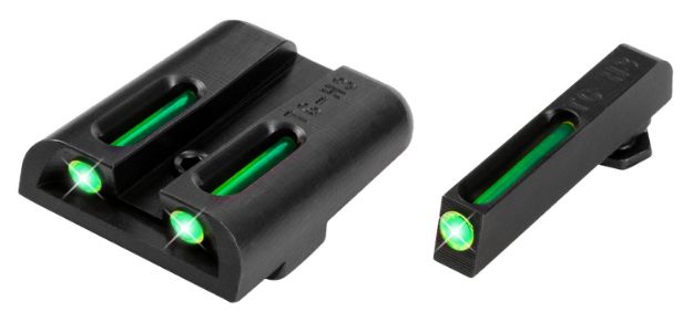 Picture of TruGlo TG131GT1 TFO  Green/Tritium/Fiber Optic Front Sight-Green/Tritium/Fiber Optic Rear Sight Glock Glock 17/17L/19