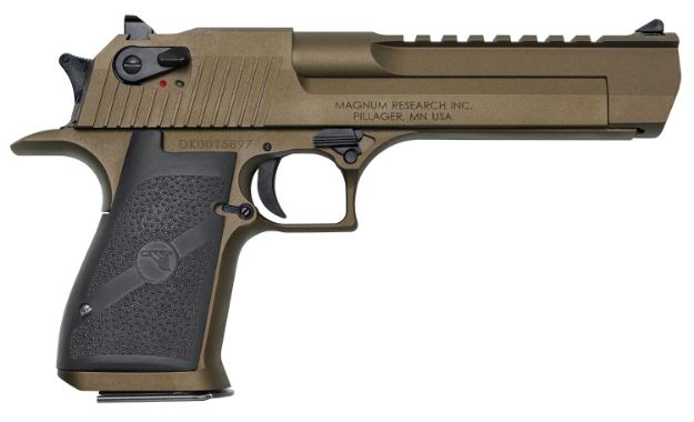 Picture of Magnum Research DE50BB Desert Eagle Mark XIX 50 AE 6" 7+1 Burnt Bronze Cerakote Carbon Steel Frame & Slide Black Rubber Grip