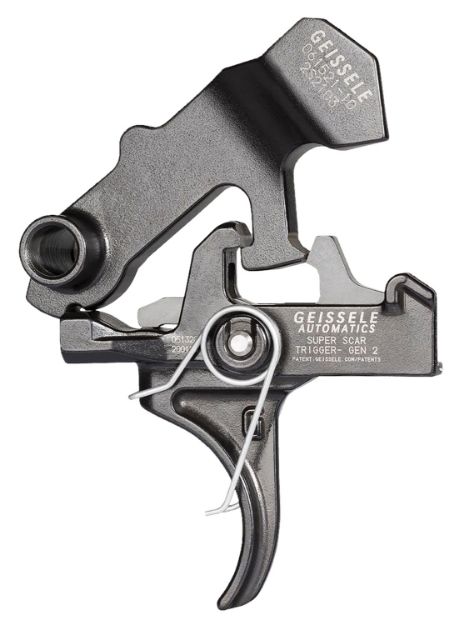 Picture of Geissele Automatics 05157 Super Scar  Black Oxide Curved Trigger Two-Stage 3.20-4.60 lbs Draw Weight for FN SCAR