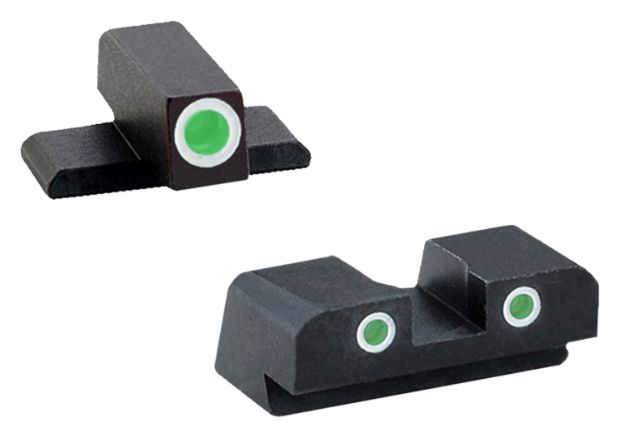 Picture of AmeriGlo XD191 Classic Tritium Sight Set for Springfield Armory XD  Green Tritium White Outline Front Sight-Green Tritium White Outline Rear Sight