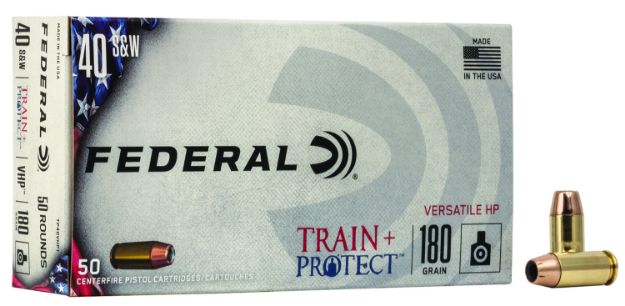 Picture of Federal TP40VHP1 Train + Protect  40S&W 180gr Versatile Hollow Point 50 Per Box/10 Case