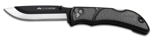 Picture of Outdoor Edge RLY50C RazorLite  3.50" Folding Drop Point Tanto Plain 420J2 SS Blade Black/Gray Polymer Handle